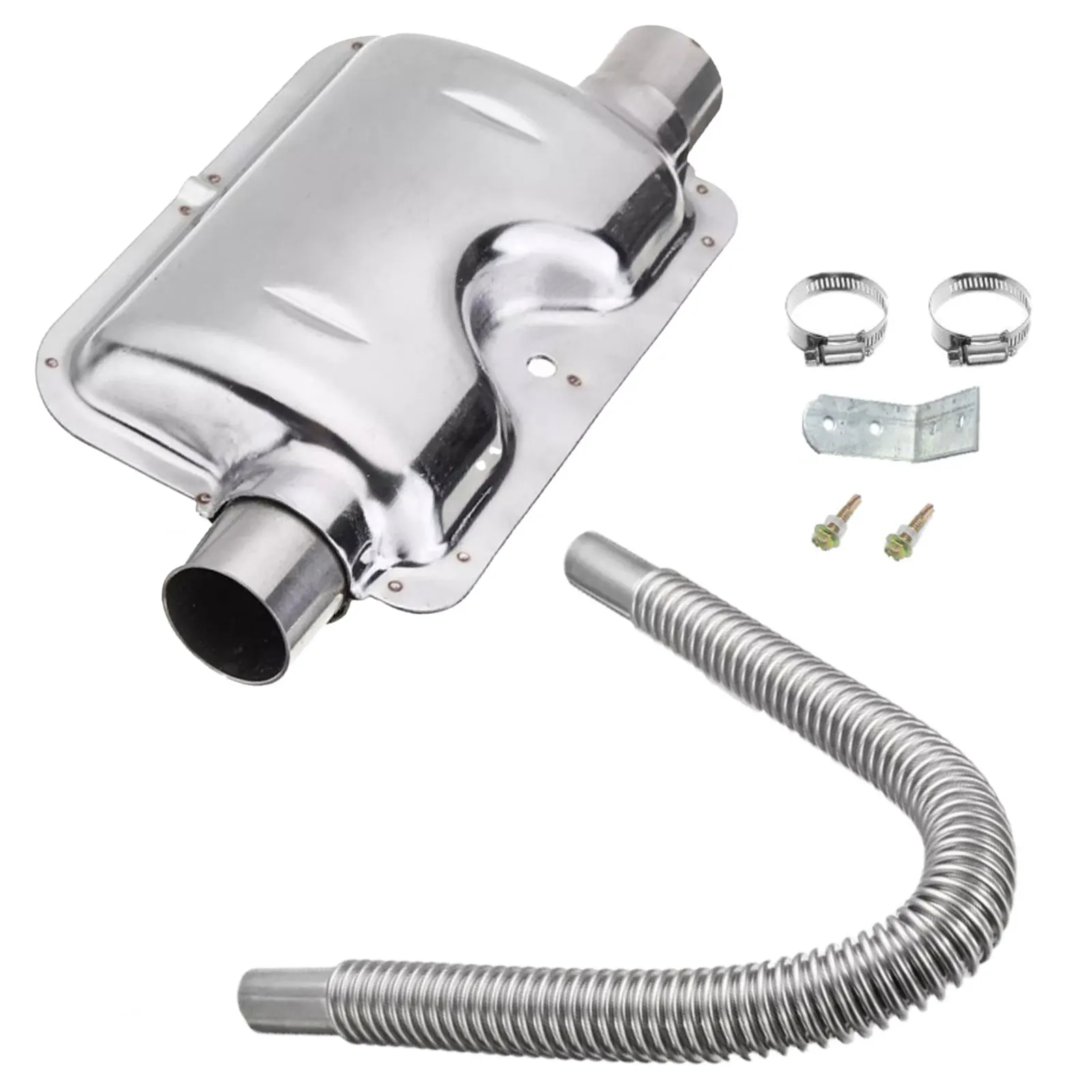 

60 cm Car Auto Air Parking Heater Exhaust Pipe w/ 2 Clamps Fuel Tank Exhaust Pipe Hose Tube Stainless Steel For Diesel Heater