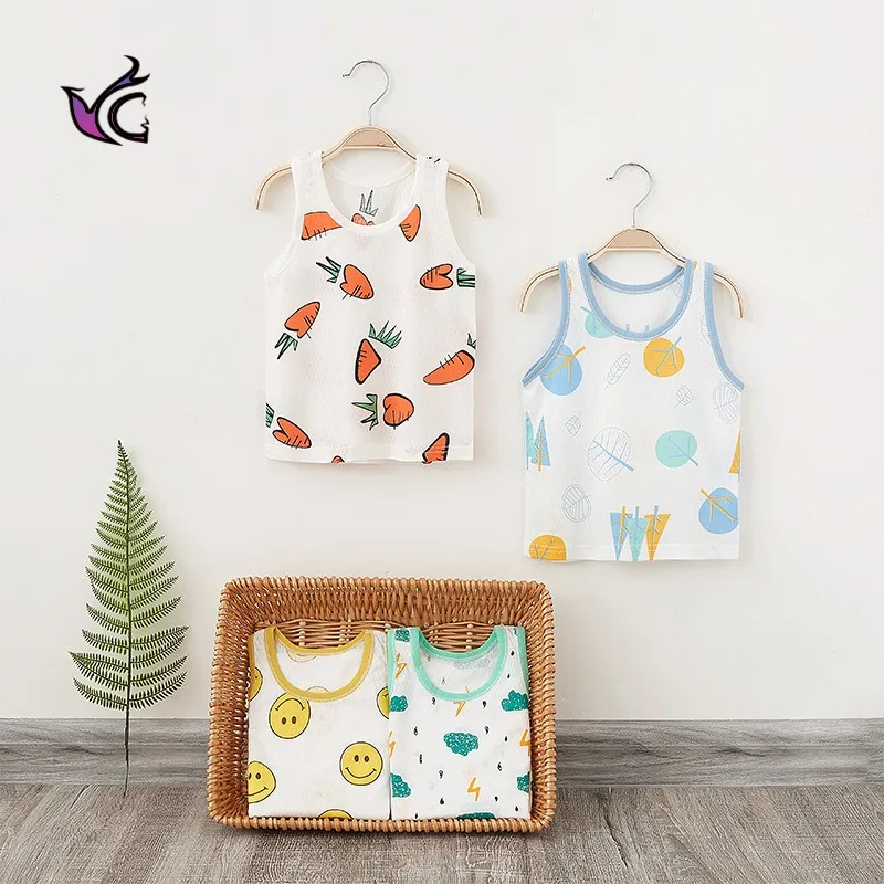 

Брендовая детская одежда Yg, новый мультяшный детский жилет, Летний жилет из чистого хлопка для мальчиков и девочек