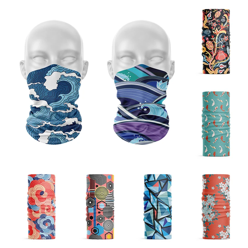 Женский головной платок с 3D-принтом в японском стиле укиё-э унисекс забавная