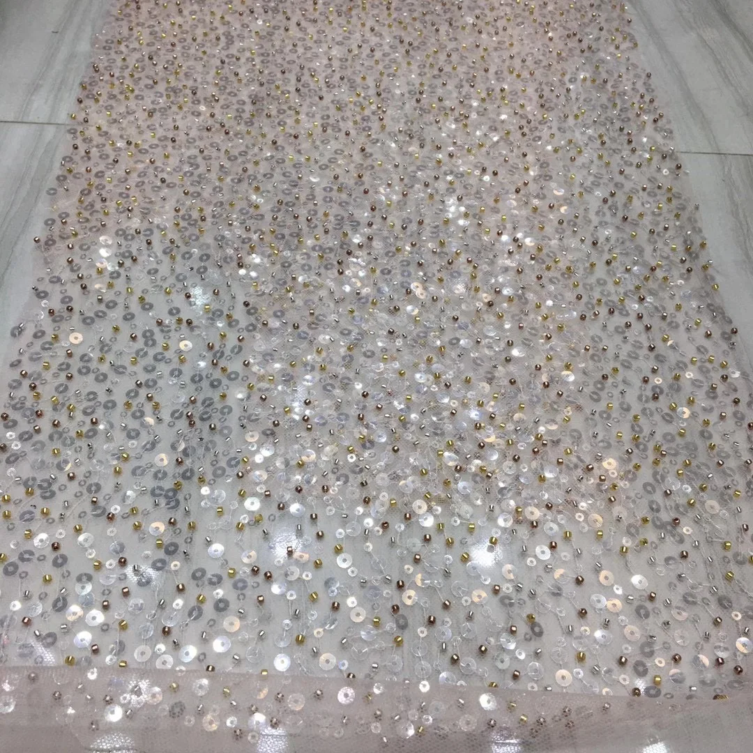 

В африканском стиле с блестками Тюлевая сетчатая кружевная ткань 2021 высокое качество кружева в нигерийском стиле сетки кружева ткань для женских вечерние свадебные XX4576