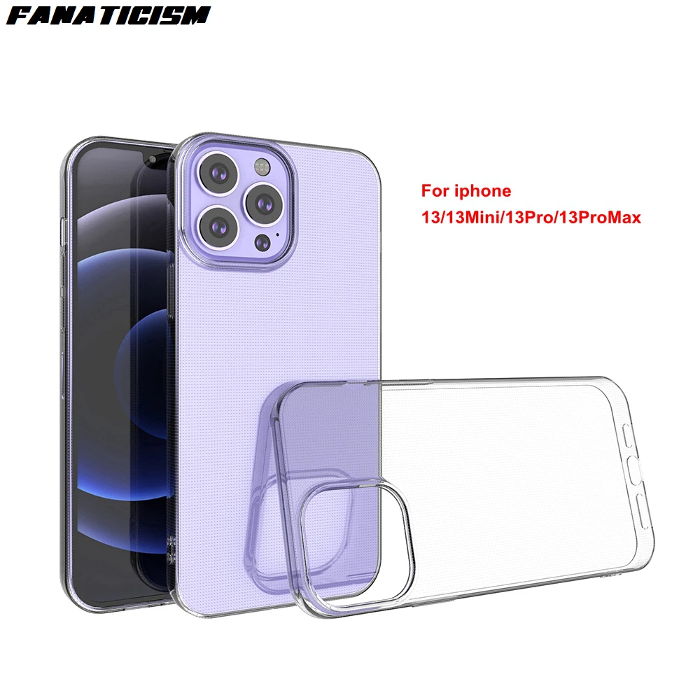 

200pcs 1mm Soft TPU Anti-knock Clear Cases Slim Protection Silicone Cover For iphone 5s 6 7 8 Plus XR X Xs 11 12 13 Pro Max Mini