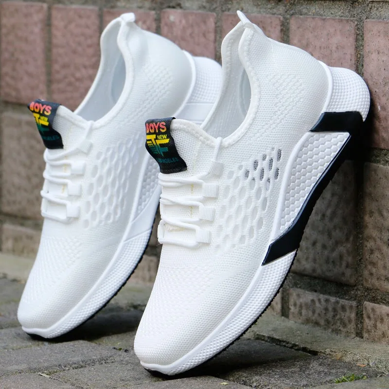 

New fashion men's shoes white low-top flat-heel daily casual sports shoes outdoor comfortable non-slip running shoes