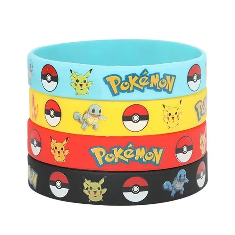 takara tomy pokemon silicone bracelet kawaii pikachu cartoon bracelet children kids wristband bracelet print jewelry party gift free global shipping
