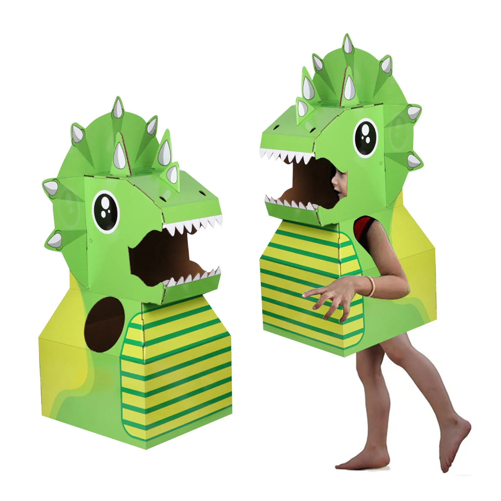 Детская картонная игрушка для косплея бумажная в виде динозавра творчества