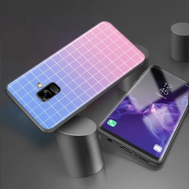 Черно-белая клетчатая полоса для Samsung Galaxy A9 A8 Star A8S A7 A6 A6S A5 A3 Plus 2018 2017 A750 мягкий