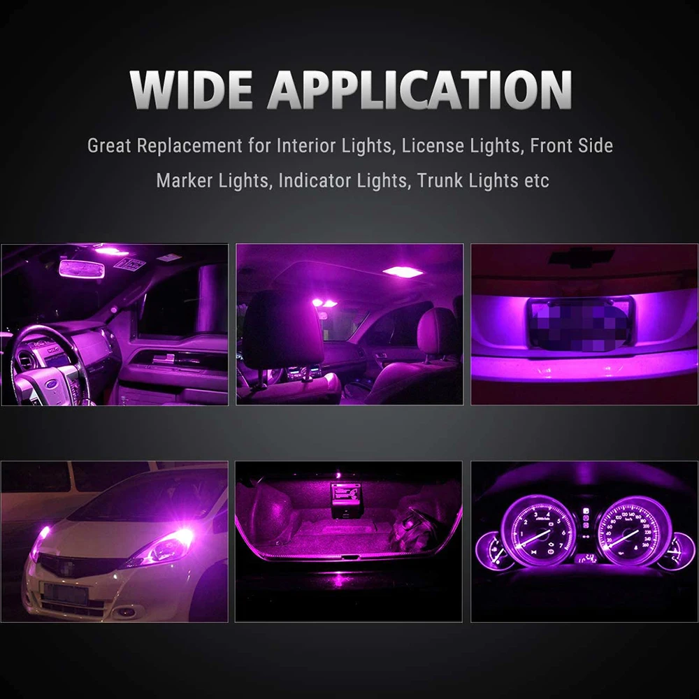 2/10 шт. супер яркий T10 W5W 194 COB светодиодный 6000 К автомобиля Клин парковка светильник