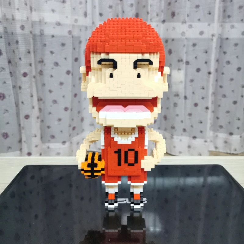 

Hsanhe Anime Slam Dunk Hanamichi Sakuragi Basketball Player 3D Model DIY Mini Diamond Blocks Building Toy for Children no Box