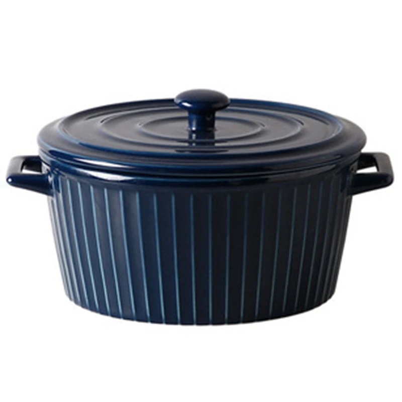 

Ceramic Casserole with Lid, 1600Ml Ceramic Bakeware Soup Bowl
