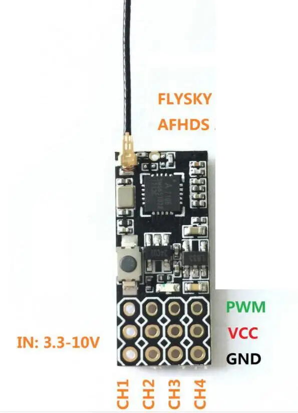 FS2A 4CH AFHDS 2A мини совместимый приемник PWM выход для Flysky i6 i6X i6S передатчик FPV Mini RC