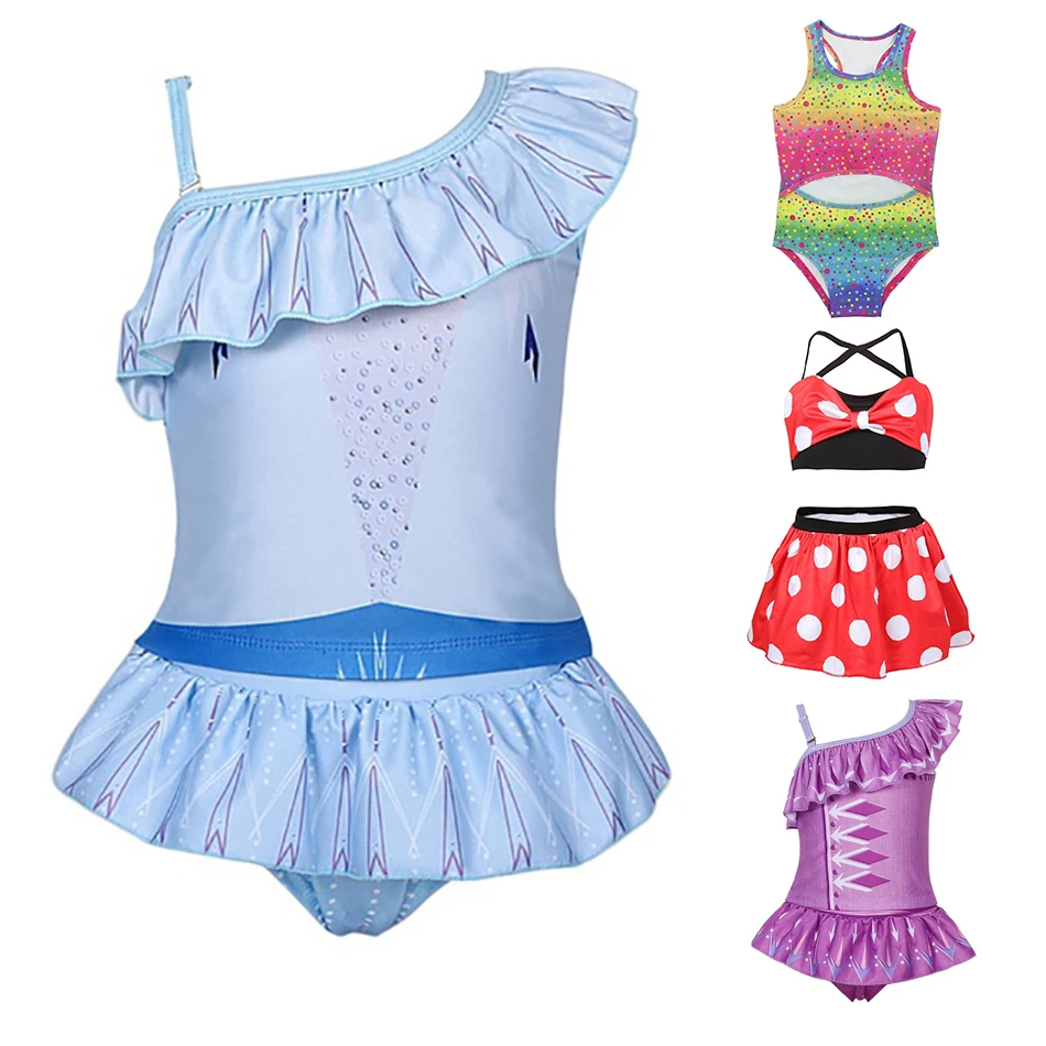 Купальник для маленьких девочек с принтом мультяшный купальник Elza Ana танкини из