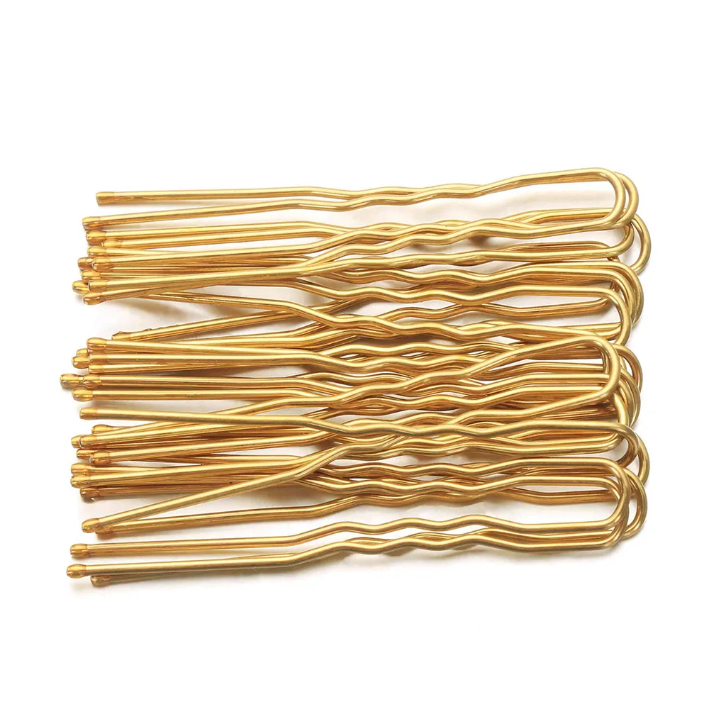 5cm gold 20 шт./лот u-образные заколки для волос, заколки для волос, металлические заколки, заколки для волос, аксессуары для укладки волос черного серебристого и золотистого цвета, кофе - Цвет: 5cm gold