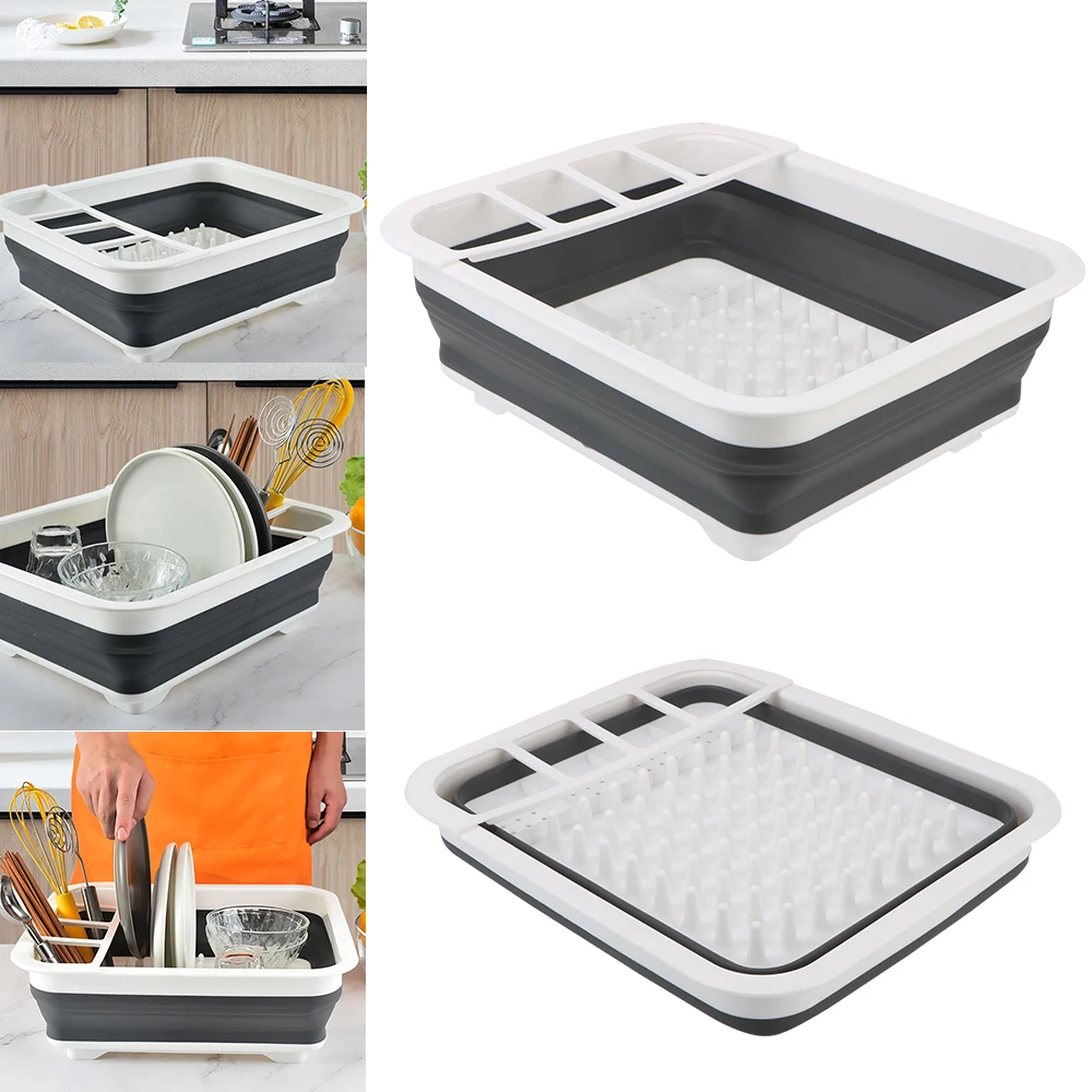 

Home Shelf Bowl Tableware Plate Foldable Dish Rack Portable Drying Rack Kitchen Storage Holder Drainer Dinnerware Organizer
