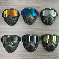windproof unisex ski snowboard mask snowmobile skiing goggles motocross helmet protective glasses eyewear with mouth filter