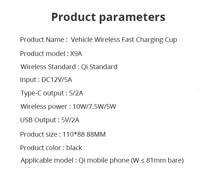 Muljexno беспроводное автомобильное зарядное устройство чашка для iPhone Xs Max Xr 8 автомобильная зарядка для Apple Airpods Qi Беспроводное зарядное устройство для samsung S10 S9