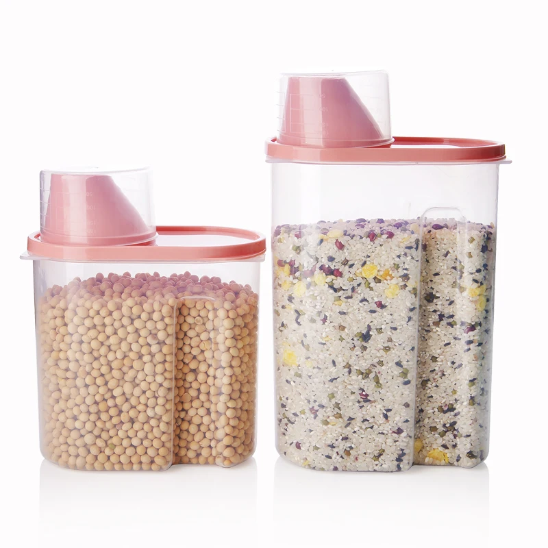 

4 pieces of household grain storage jars, kitchen dry goods plastic airtight jar storage box, food storage bottle