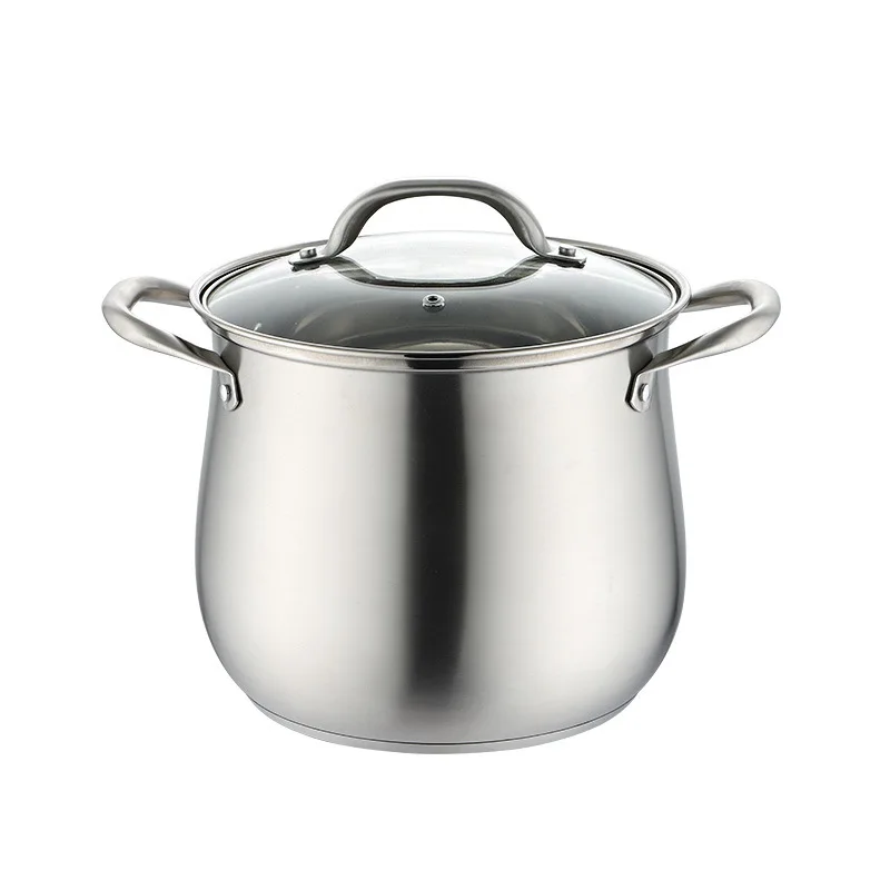 

Household 304 Stainless Steel Soup Pot, Extra-high with Double Bottom and Thick Stew Pot Cookware Kitchen Pots Hot Pot