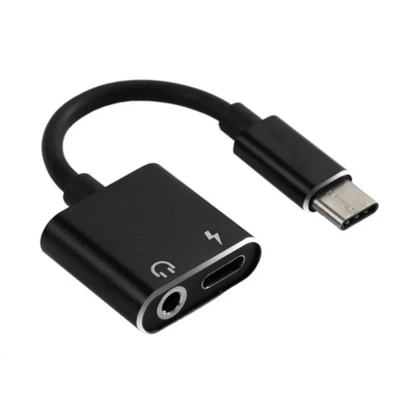USB C Converter 2 in 1 Type to 3.5mm Male To Female Aux Jack Adapter for Xiaomi Charging Extension Earphone | Электроника