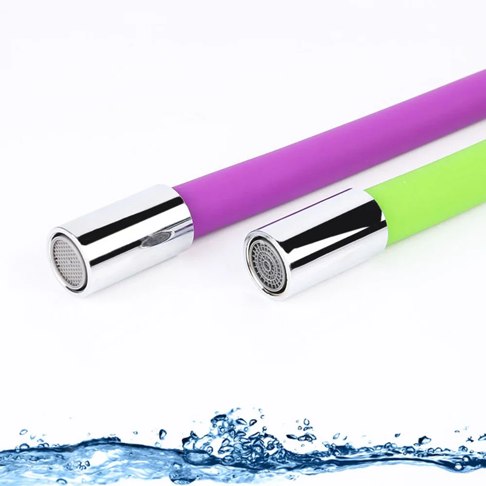 Красочная силиконовая трубка гибкий кухонный смеситель вращающийся кран на 360