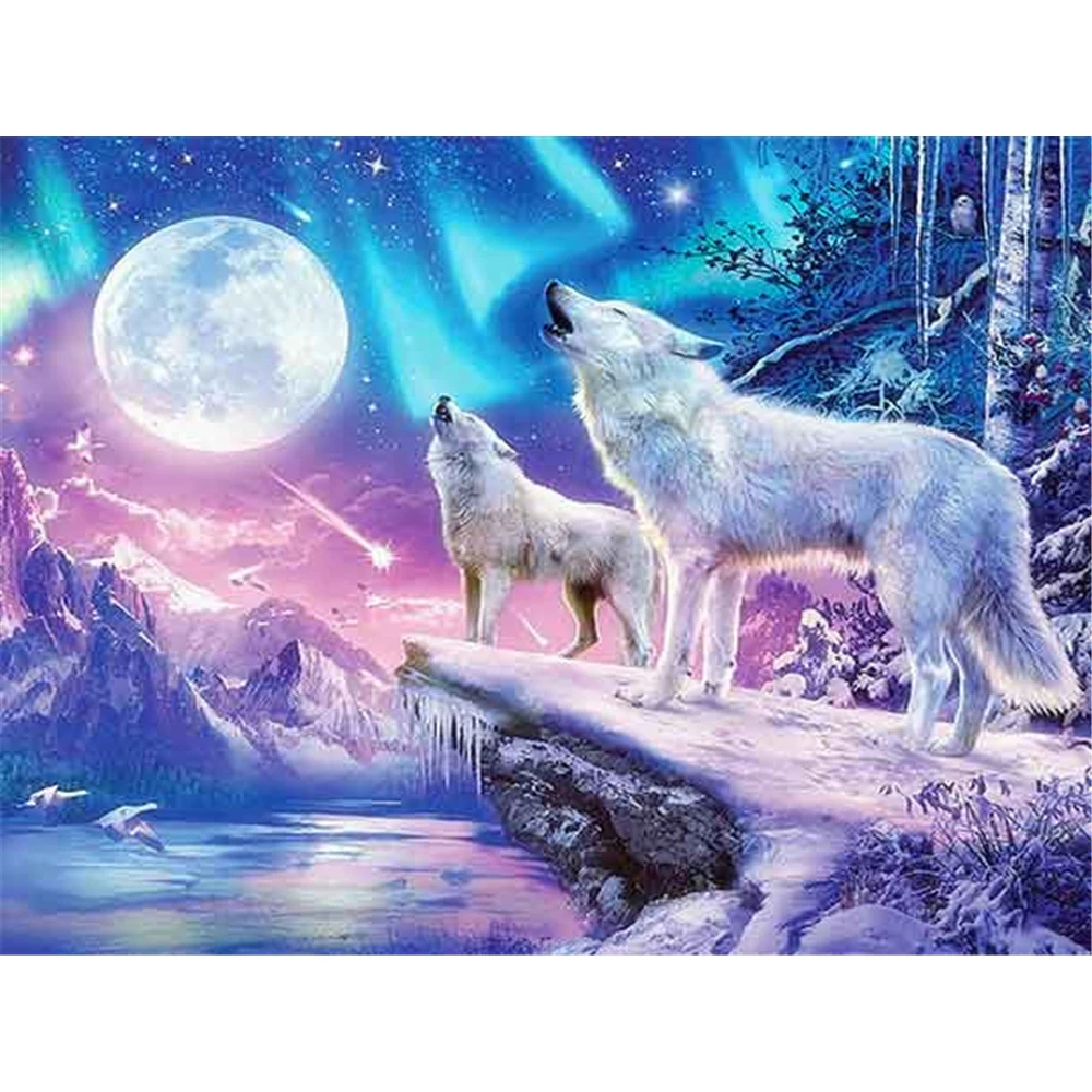 

Алмазная 3D вышивка «волк», набор для алмазной мозаики «сделай сам», подарок на Рождество, домашний декор, набор для рукоделия