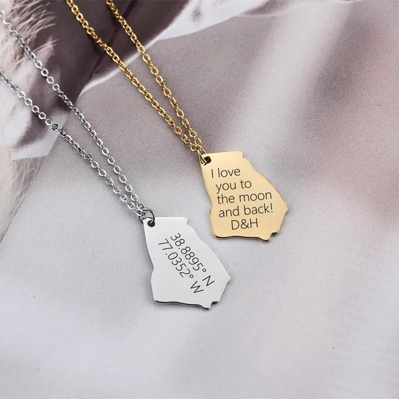 Заказное ювелирное изделие кулон в виде канадской карты ожерелье из нержавеющей