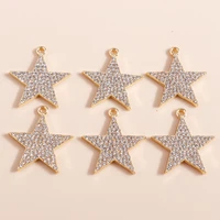 4pcs 2422mm delicate crystal star pendants of necklace bracelets drop earrings charms for diy handmade jewelry making