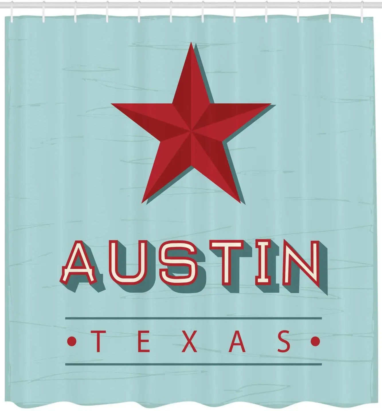 Остин занавеска для душа Техасский стилизованный текст со звездным штатом