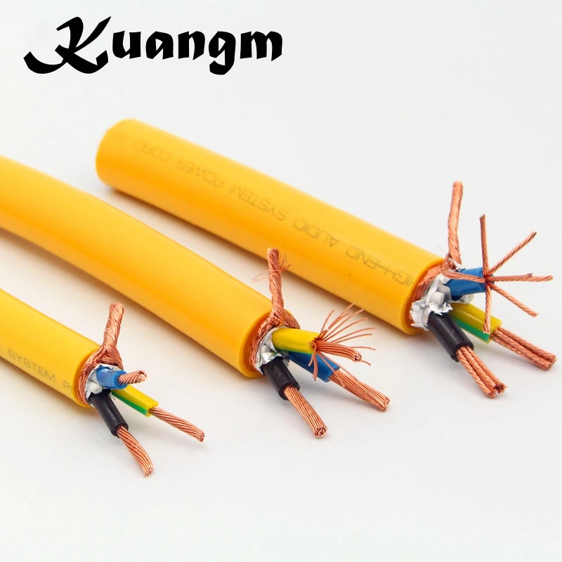 Kuangm HIFI Hi End 13 мм 17 19 OFC силовой кабель для самостоятельной сборки Amp CD DVD плеер