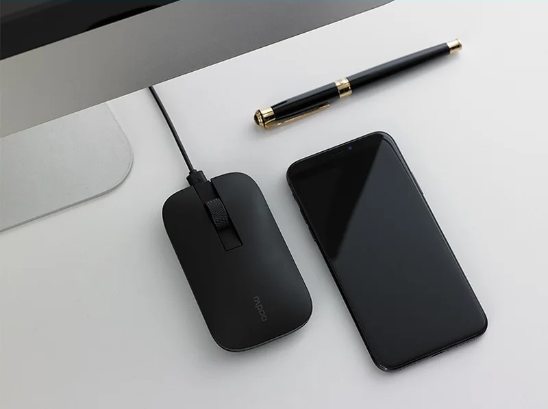 Rapoo M550 перезаряжаемая многорежимная Bluetooth 3,0/4,0 и 2,4G беспроводная мышь офисный ПК управляемая 3 устройства Бесшумная тонкая мышь
