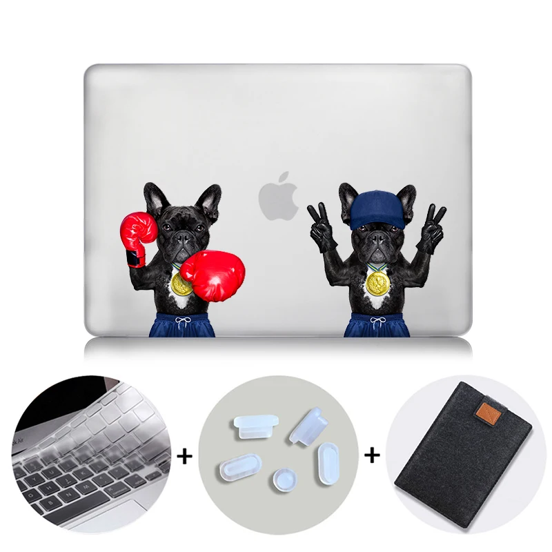 MB06 MTT Кристальный жесткий чехол для Macbook Pro retina 13 15 Touch bar Air 11 13 чехол для ноутбука с мультяшной собакой для macbook 12 дюймов A1534 - Цвет: MB06