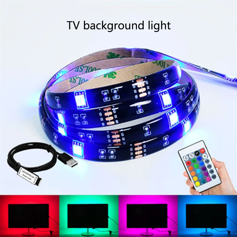 

LED light strip USB infrared control RGB 5050 DC5V 1M 3M 5M flexible light strip diode TV background lighting lighting LED