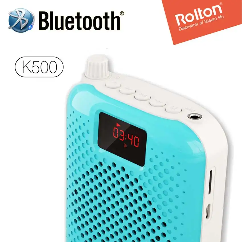 구매 K500 휴대용 마이크 블루투스 카드 스피커 녹음 기능 앰프 교사 가이드 교수형 고출력 스피커 메가폰