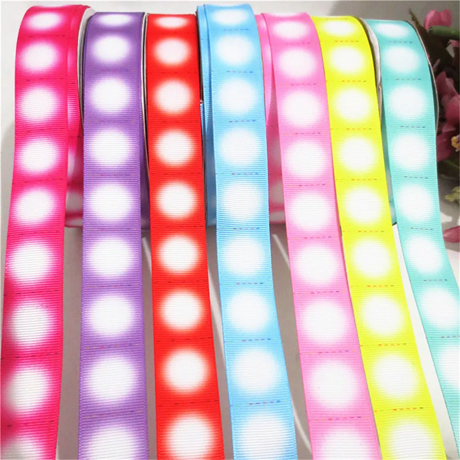 

43Yards/Lot 2.5/3.8cm Dot Rib DIY Ribbon Thread Hairdressing Material Decorative Printing Manual Gradient Heat Transfer 402