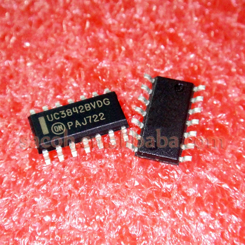 

10 шт./лот Новинка OriginaI UC3842BVDG UC3842BVD UC3842BVDR2G или UC3843BVDG UC3843BVDR2G лапками углублением SOP-14 текущему режиму контроллеры