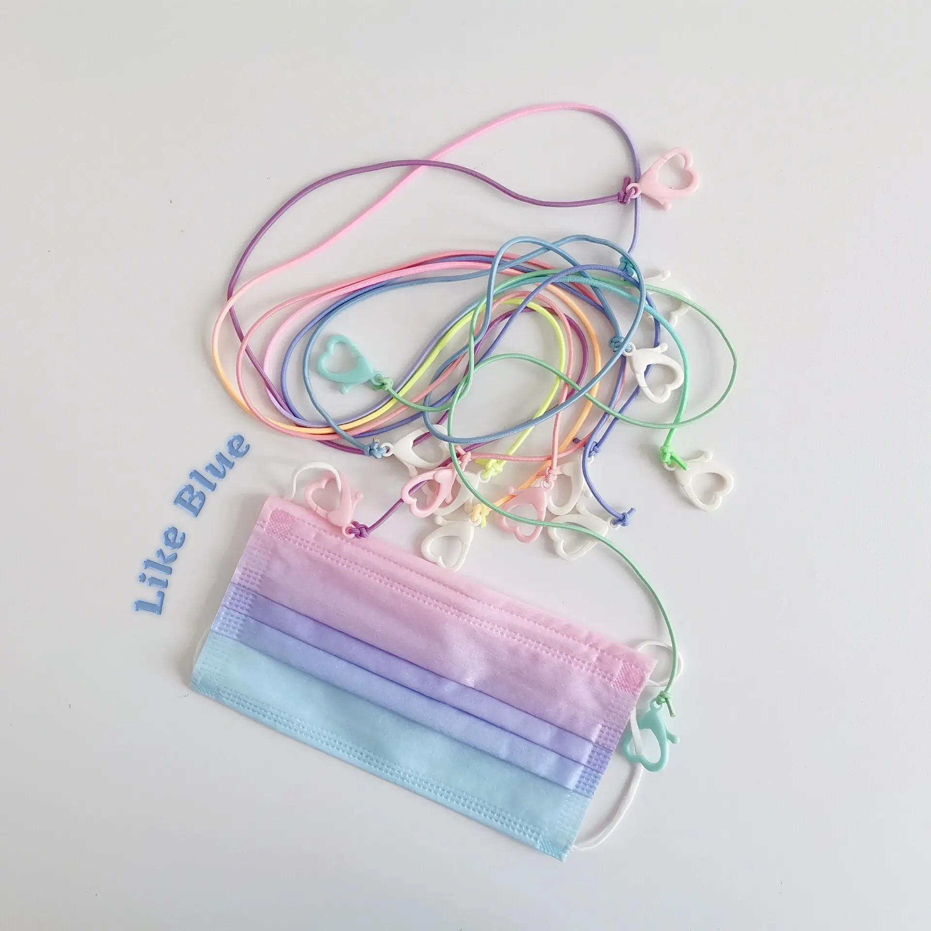 

Шнурок для маски для лица в японском и южнокорейском стиле со смайликом, регулируемый градиентный шнурок для очков, мобильный телефон ремеш...