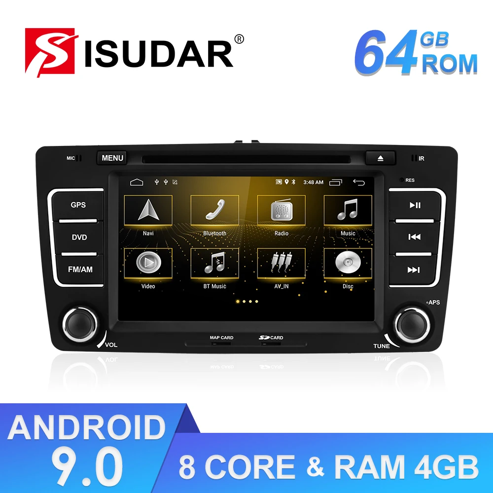 Isudar Android автомобильный мультимедийный плеер GPS 2 Din для Octavia/SKODA Canbus Bluetooth Авто Радио