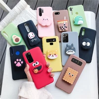 3d silicone cartoon phone holder case for samsung galaxy note 20 ultra note 10 plus note 9 8 5 cute stand soft cover funda coque