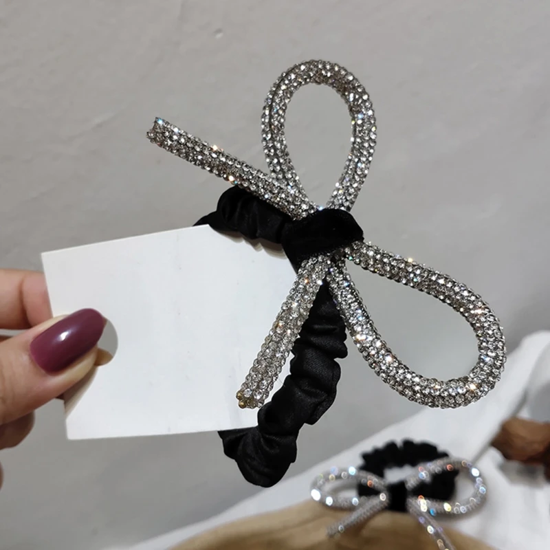 Женские Завязки для волос Стразы с бантом Роскошные блестящие украшенные