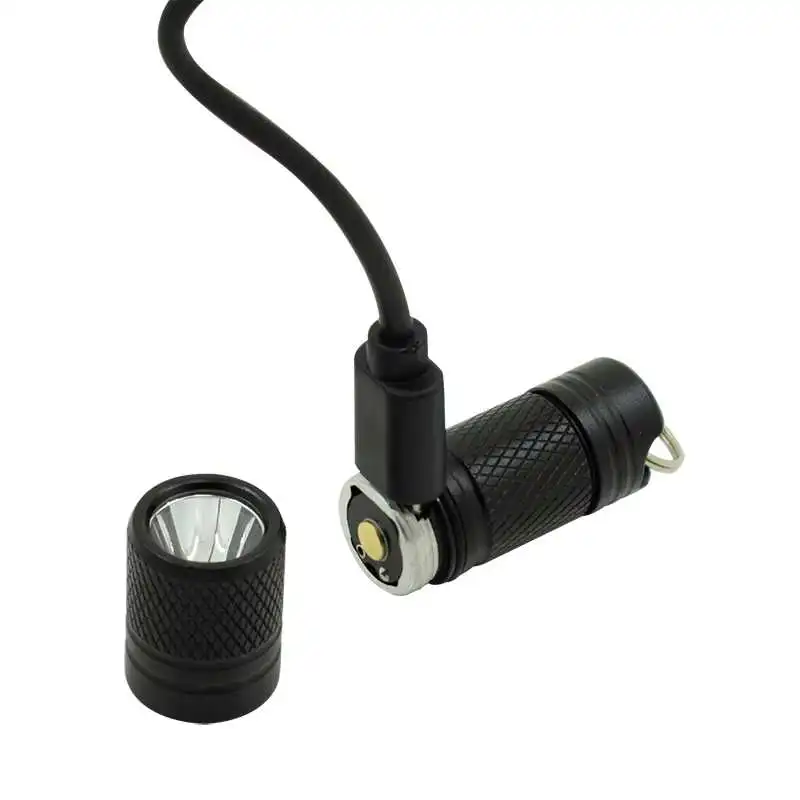 Фото Pocket Mini LED Flashlight USB Rechargeable Portable Waterproof White Light Keychain Torch Super Small Lanterna with Battery Box №5