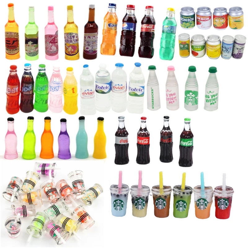 

1/12 миниатюрный кукольный домик, мини-Бутылочки для напитков, игрушки для кукол, аксессуары для супермаркета, кухни, имитация игрушек.