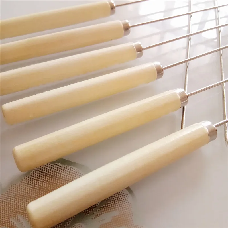 Шпажки для барбекю пикника 10 шт. жареная палочка из нержавеющей стали с