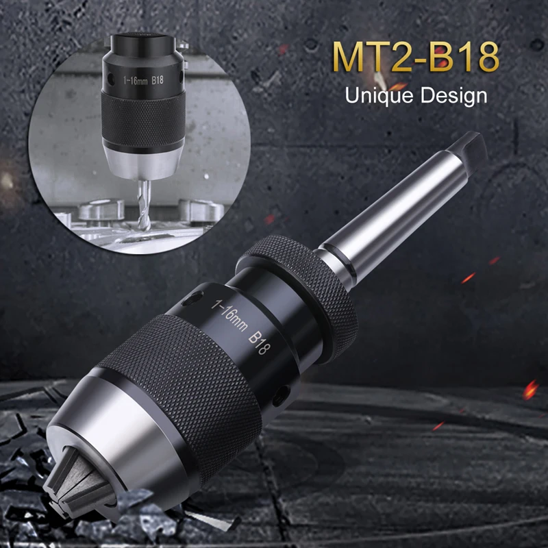 

1-16mm MK2 Portable Taper Durable Keyless Accurate Live Center Self Tighten Lathe Tool Accessories MT2-B16 Arbor Drill Chuck