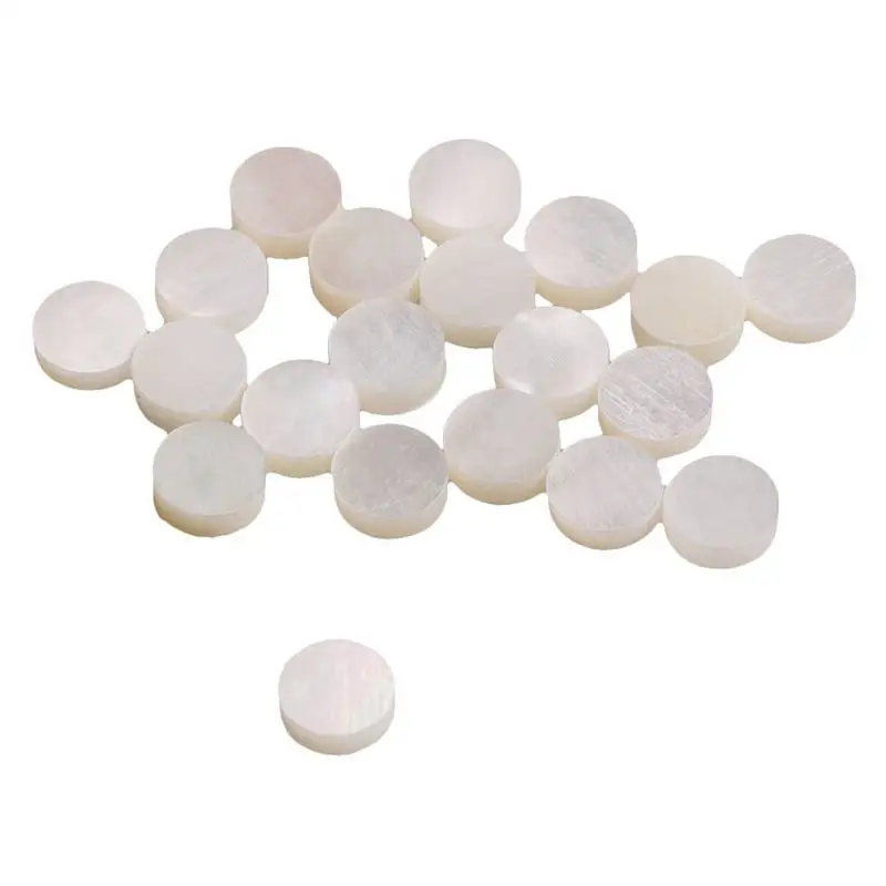 Белый перламутровый инкрустатор точечного Лада 6 мм для гитарной доски (комплект