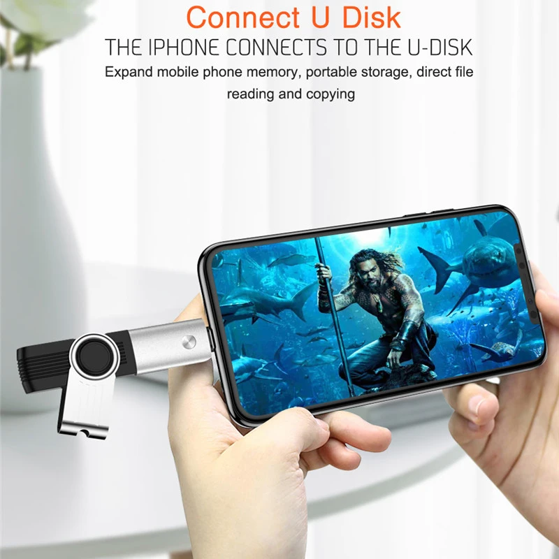 Адаптер OTG USB для камеры lightning кабель наушники конвертер MIDI клавиатура iphone 7 8 6 6s Plus