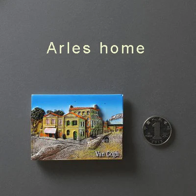 arles home Ван Гог краска холодильник магнитные наклейки Европейский скандинавский креативный холодильник декоративные мультфильм милые магнитные наклейки - Цвет: arles home