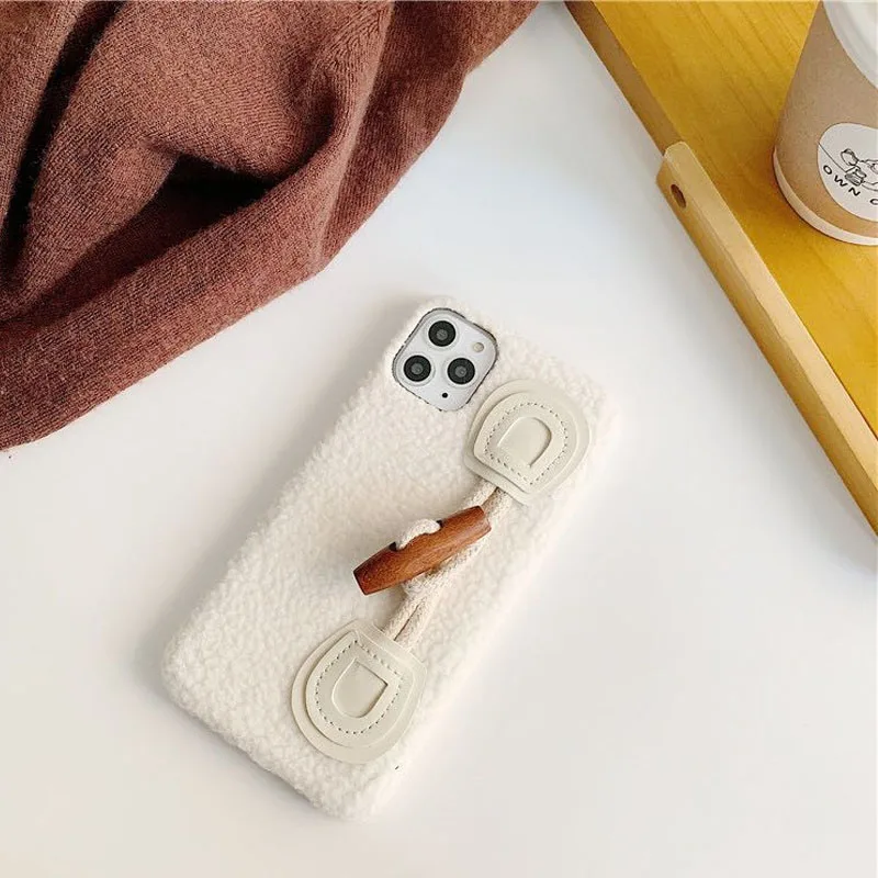 

VIVO X50 X30 Plush Material Horn Buttons Soft Mobile Phone Shell