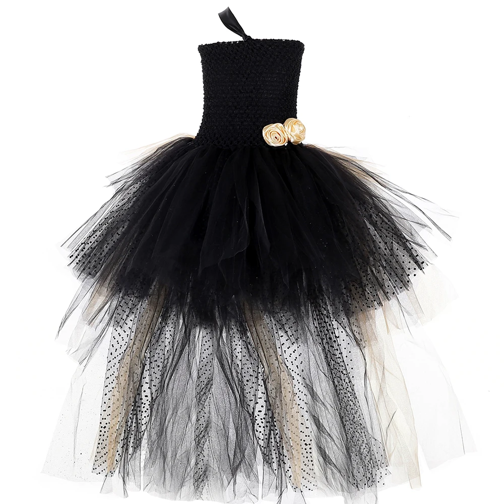 Детское платье-пачка со шлейфом с цветами | Детская одежда и обувь