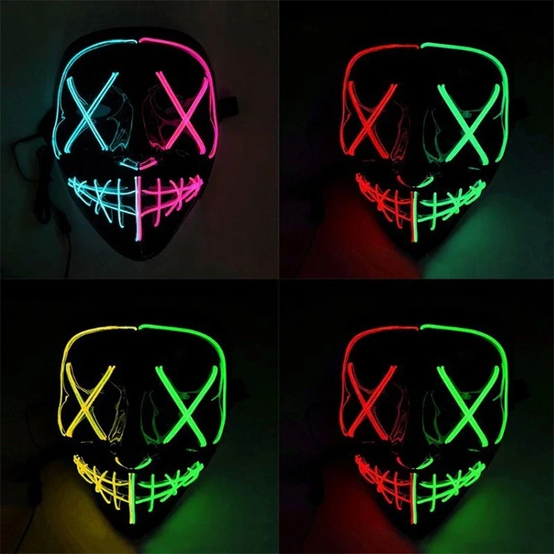 

Маскарадная маска на Хэллоуин, модная светящаяся тушь для ресниц, страшная светильник лая неоновая маска, страшная фотография, реквизит