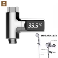 xiaomi youpin led display home water shower thermometer generat electricity water temperture meter monitor bathroom smart home