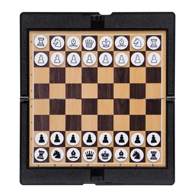 

Mini Magnetic Chess Set Wallet Appearance Portable Folding Chessboard Board Games Party Gift International Chess