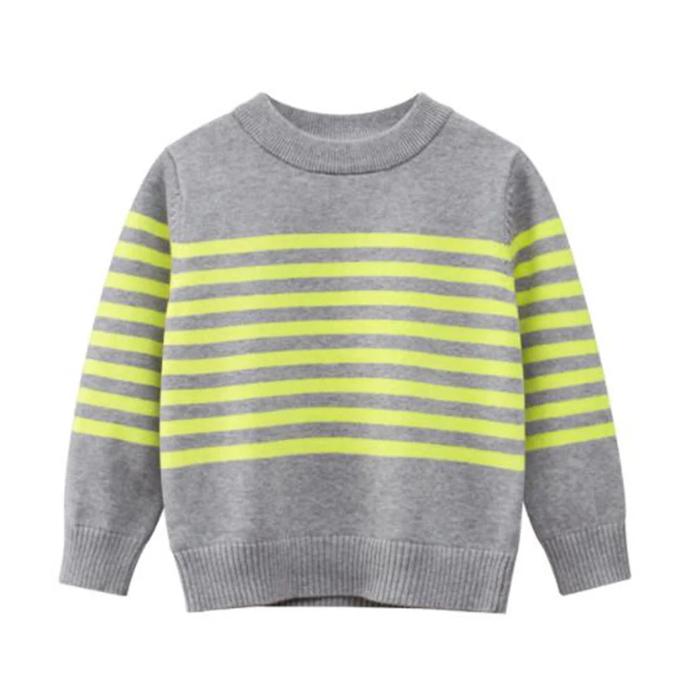 Toddler Boy Sweater Pullover Striped Knitted Kids Long Sleeve Tops Fashion Christmas Children Clothes